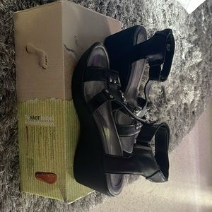 NAOT Black wedge sandal 8.5